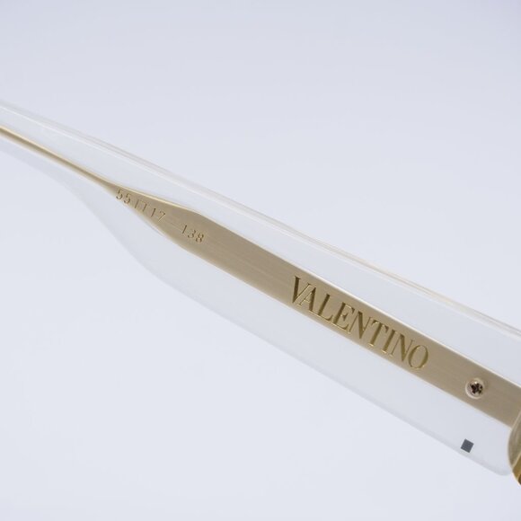 Valentino V-UNO VLS-107C Sunglasses Transparent Square Frame, Grey Lenses